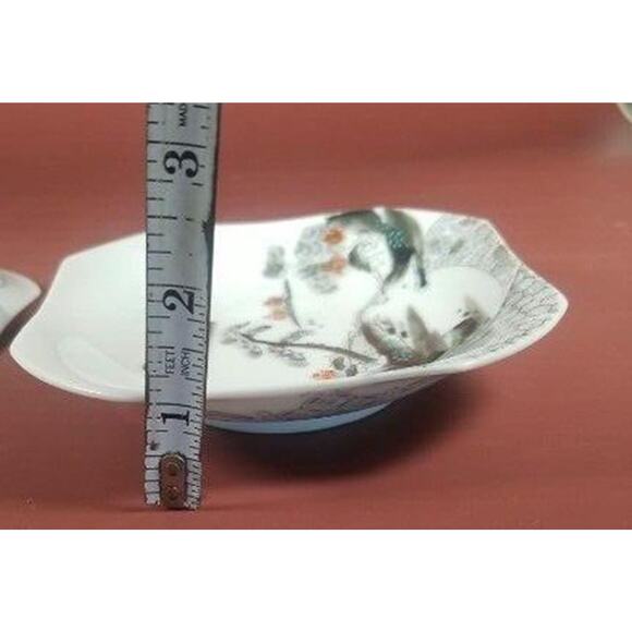 Japanese Art Pottery Collector Vintage 5" Bowl / Plates Hand Painted Lot of 2 - Picture 12 of 15